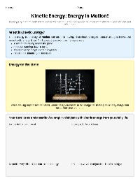 Motion Energy Transfer