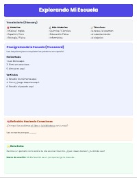 Explorando La Escuela: Spanish Vocabulary Worksheet