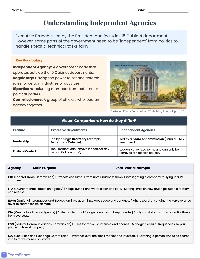 Independent Government Agencies Worksheet