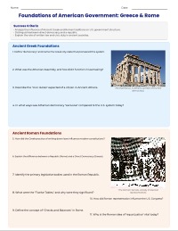 Ancient Foundations of American Constitutional Republic
