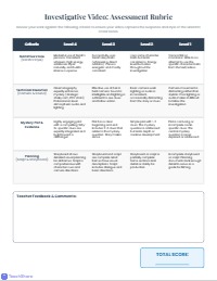 Skeleton Creek Video Investigation Planner