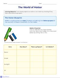 Matter Classification Activity
