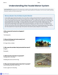 Understanding the Feudal Manor System Assessment