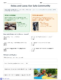 Rules vs. Laws Worksheet