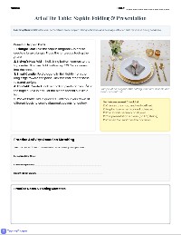 Table Service Skills Practice