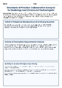 Standards of Practice for Radiology and Ultrasound Technologists