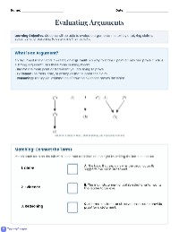 Evaluating Arguments Reteach