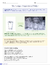 Why Is Water Different?