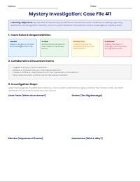 Mystery Investigation Collaborative Literacy Stations