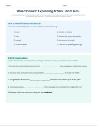 Mastering Prefixes: Trans and Sub