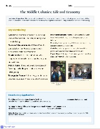 Middle Colonies Study Packet