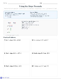 Slope Formula Independent Practice