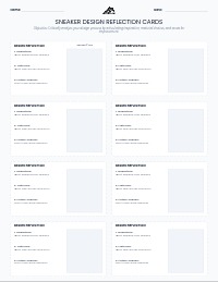 Sneaker Design Project Reflection Cards