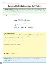 Mental Math Exit Ticket