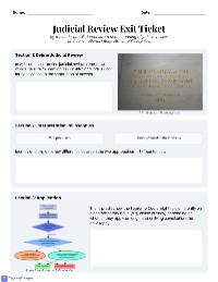 Judicial Review Exit Ticket
