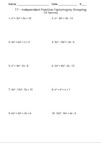 7.6 Factor Trinomials Completely