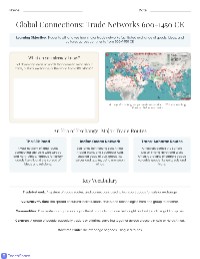 Exploring Trade Networks 600-1450 CE