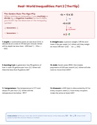 Session 1: Real-World Inequalities: Practice and Mastery
