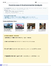 Community Food Environment Analysis