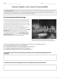 Human Rights and Global Peace After the Holocaust