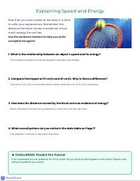 Speed and Energy: Finding the Evidence