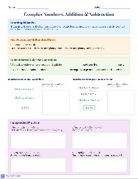 Complex Numbers Operations Guide