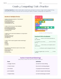 Grade 4 Computing Practice Worksheet