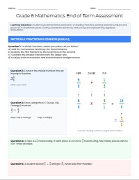Grade 6 Mathematics Summative Revision Paper