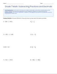 L10 Fluency Practice: Subtracting Rational Numbers