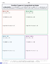 Conflict Types Chart: A Long Walk to Water