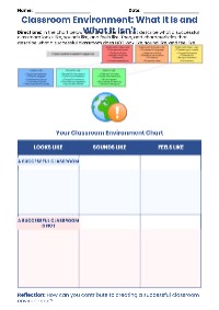 Classroom Environment Characteristics