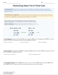 Mastering Sales Tax and Budgeting