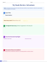 Engaging Elementary Library Book Review Worksheet