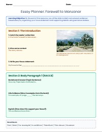 Essay Planning Guide: Farewell to Manzanar
