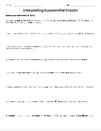 Exponential Graphs Interpretation Worksheet
