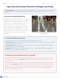 Short Run vs Long Run Production Case Study