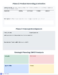 New Product Development Worksheet