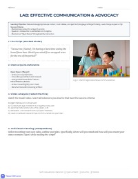Communication Video Modeling Lab