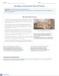 Literary Analysis Pre-Assessment: Plot and Character