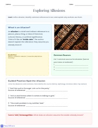 Understanding Allusions: A Creative Note Sheet