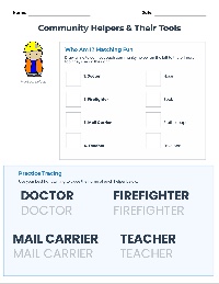 Community Helpers Tools Match Activity