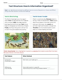 Mapping Ideas: Comparing Non-Fiction Text Structures