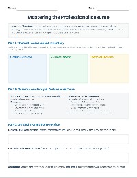 Resume Building Worksheet