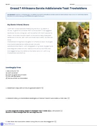 Graad 7 Afrikaans Formele Assessering