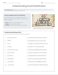 Sociology Chapter 11 Social Stratification Sub Plan