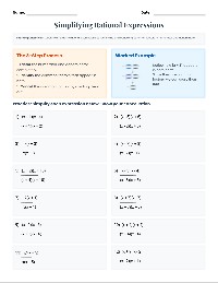 Simplifying Rational Expressions Practice