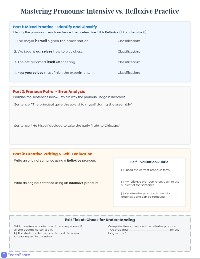 Intensive and Reflexive Pronouns