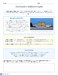 Hazelwood v. Kuhlmeier Overview