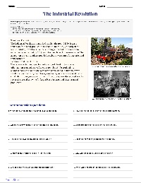 Industrial Revolution Worksheet