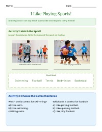 Expressing Sports Preferences Worksheet
